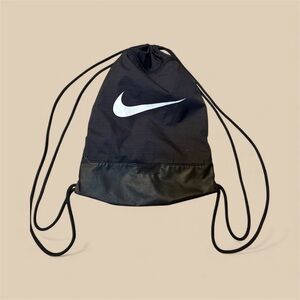 Nike Black and White Drawstring Backpack
